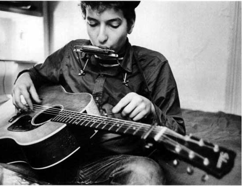 Bob Dylan with His Gibson J-50 by Henry Zbyszynski