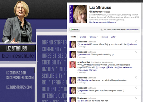 Liz Strauss on Twitter
