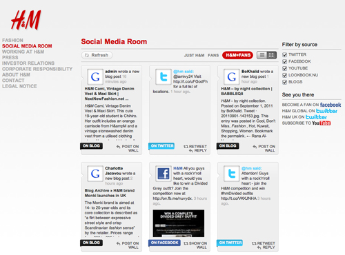H&M Social Media Room